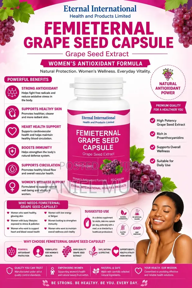Vidonge vya Grape Seed Extract - Antioxidant kwa Wanawake - 1