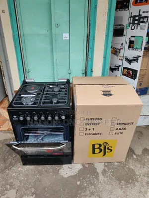 BJs Eminence Standing Cooker Black 60x60 3 Gas + 1 Hotplate