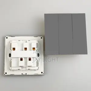 British EU Standard 3-Gang Grey Light Switch