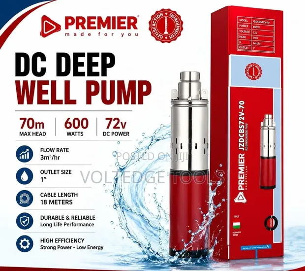 DC Deep Well Pump - 600W, 72V, 70m Head - 1