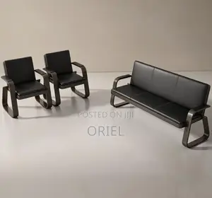 5-Seater Leather Office Guest Waiting Sofa