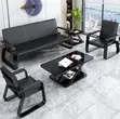 5-Seater Leather Office Guest Waiting Sofa - 5