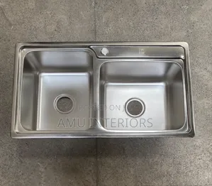 Sink ya Jikoni ya Chuma cha Kutolea Njia Mbili 100x50cm yenye Drainboard
