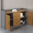 Modern Wooden Credenza Cabinet - 4