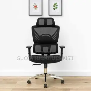 Office Desk and High Back Orthopedic Chair