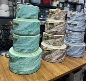 Seti ya Hotpot ya Kifahari ya Vipande 4 Rangi ya Saffron Marble