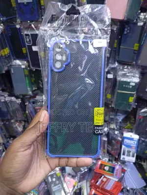 Diagonal-Striped Hybrid Phone Case with Colored Border