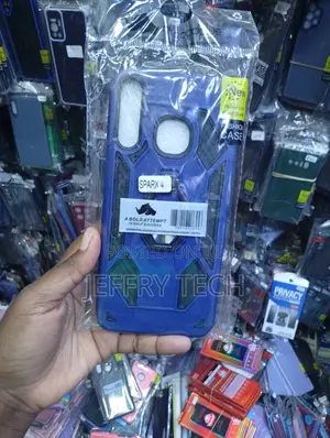 Blue Rugged Armor-Style Phone Case for Tecno Spark 4