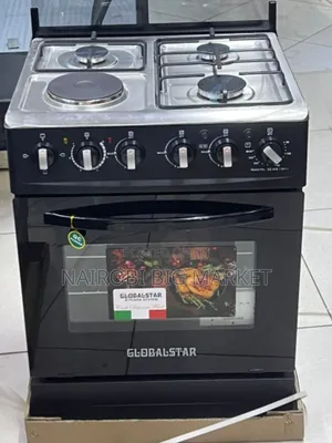 Jiko la Kusimama la Globalstar Jet 3+1 Nyeusi 60x60