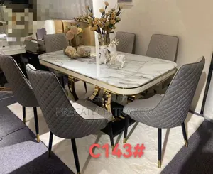 6-Seater Executive Modern Marble Dining Table