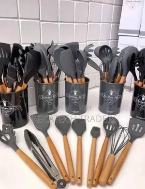 Seti ya Vyombo vya Jikoni vya Silicone 12 na Kishikilia
