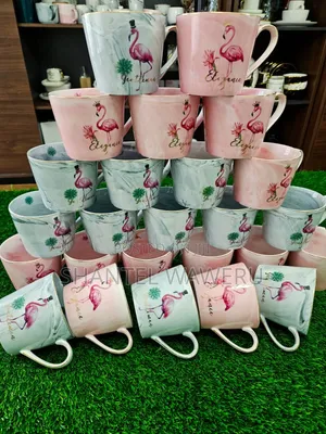 Gold Rimmed Ceramic Mug Set (6pcs)
