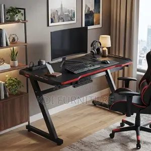 1200mm Black Top LED Lighting Gaming Desk