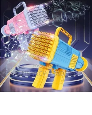Rechargeable Bubble Gun - 60 Holes with Light