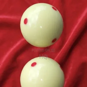 Red Dotted White Pool Ball with Polish