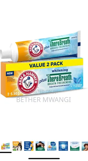 Dawa ya Meno ya Arm & Hammer Plus TheraBreath Whitening Fluoride