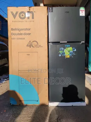 VON VRT-197NRAK Double Door Fridge - Top Freezer