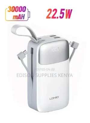 Power Bank ya LDNIO 30000mAh, USB-A 2, Kuchaji Haraka