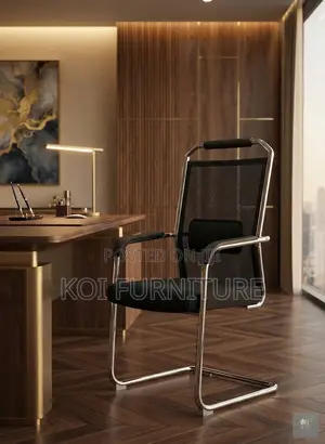 Black Mesh Visitor Office Reception Area Chairs