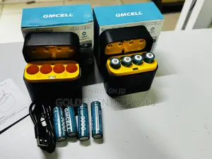 GMCELL AA Battery Charging Case with 4 Rechargeable Batteries