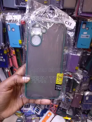 Matte Phone Case with Dark Green Bumpers for Realme C33