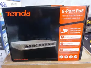 Tenda 10-Port 10/100 Mbps PoE Switch with 8 PoE + 2 Uplink Ports