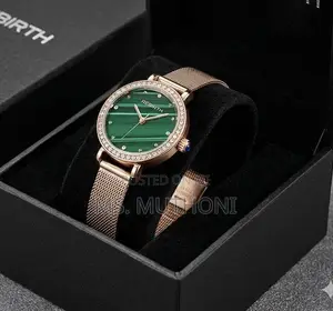 Saa ya Kifahari ya Rebirth yenye Rangi ya Kijani Kibichi na Muundo wa Malachite