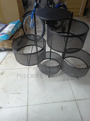 4-Tier Round Metal Storage Rack