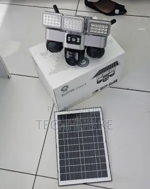 4G PTZ Rotating Triple Lens Camera with Solar Flood Light