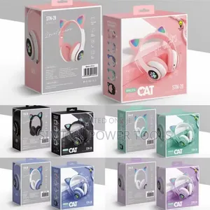 STN-28 Vipokea Sauti vya Masikio ya Paka Visivyo na Waya na Taa za RGB LED