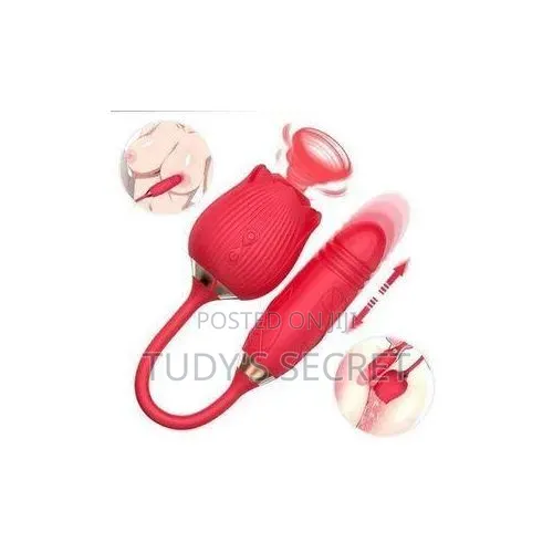2-in-1 Dildo Vibrator wa Rose Wenye Upande Mbili - 1