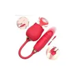2-in-1 Dildo Vibrator wa Rose Wenye Upande Mbili - 1
