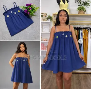 Gauni la Denim la Kisasa Rangi ya Indigo Bluu