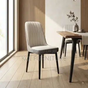 Leather Armless White Dining Chairs