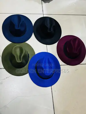 Kofia za Fedora Zenye Ukingo Mpana na Rangi Nyingi