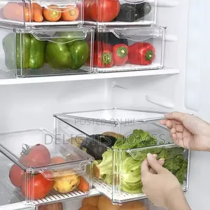 4 Piece Stackable BPA-Free Acrylic Fridge Organizer Set