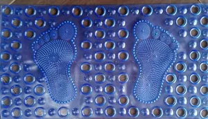 Blue and White Beautiful Bathroom Mats
