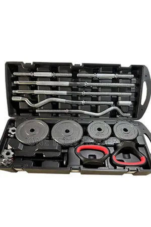 58kg Adjustable Dumbbells and Barbell Set with Case
