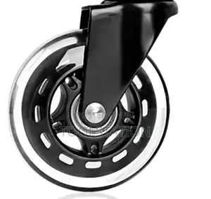 4 Inch Transparent Rubber Castor Wheels Fixed with Plate Set of 4