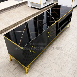 6ft Black TV Stand