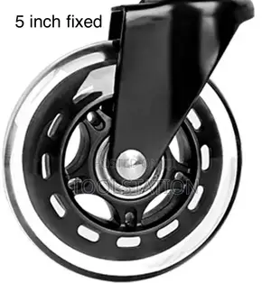 5 Inch Transparent Rubber Caster Wheels Fixed with Plate - Set of 4