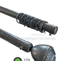Grey and Black Coated Curtain Rods