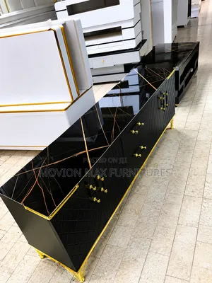 Black Home Office Modern TV Stand