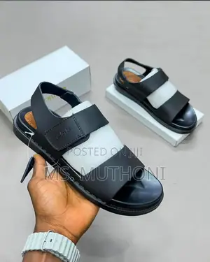 Clarks Sandali Nyeusi za Wanaume Zenye Mikanda Miwili