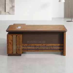 Executive Wooden Office Desk With Side Storage