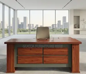1.6M Brown L-Shaped Office Desk