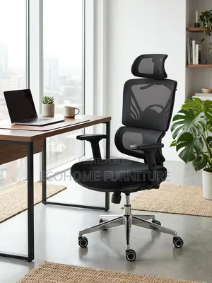 Office Chair - High Back Mesh with Headrest
