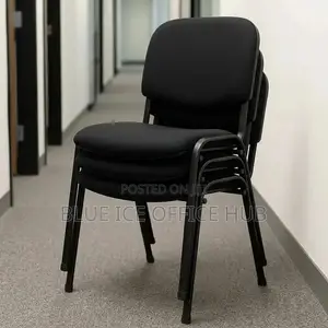 Black Stackable Office Visitor Chair