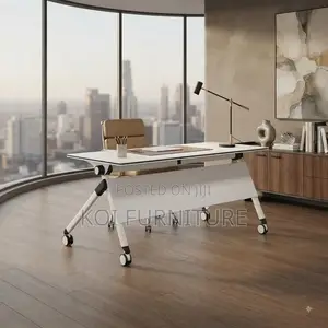 White Foldable Office Employee Table