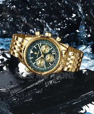 Saa ya Wanaume ya Poedagar Luxury Chronograph Quartz